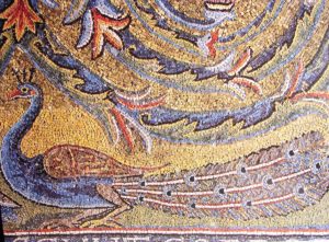 Rzym - bazylika San Clemente - fragment mozaiki w absydzie