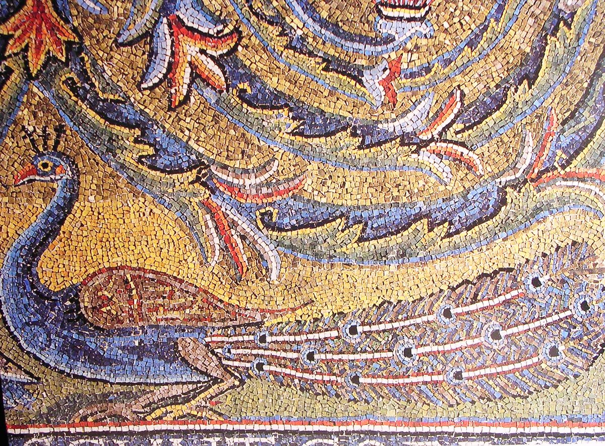 Rzym - bazylika San Clemente - fragment mozaiki w absydzie